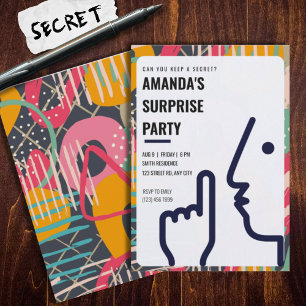 Invitation Anniversaire Surprise, Adulte, Contemporain