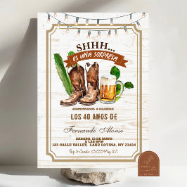 Invitation Anniversaire Surprise Adulte Homme Espagnol Cowboy