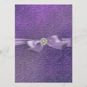 Invitation anniversaire Sweet16 ruban et damas