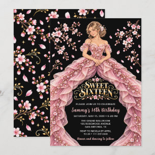 Invitation Anniversaire Sweet Sixteen Cerisier Fleurissant