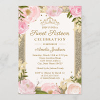 Anniversaire Sweet Sixteen Étincelle Rose Or Flora