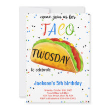 Invitation anniversaire Taco modifiable