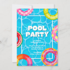 Invitation Anniversaire tendance de la piscine de Palm Spring
