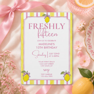Invitation Anniversaire Tendance Frais Quinze 15 ans