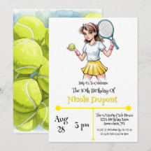 Anniversaire Tennis Ball Girl Celebration