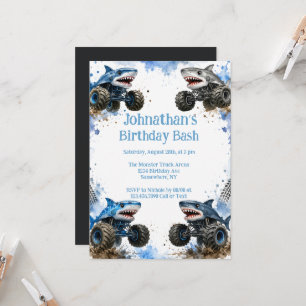 Invitation Anniversaire Thème Camion Monstre Requin