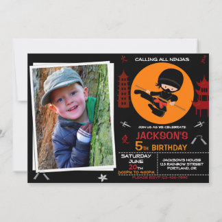 Invitation Anniversaire thème Ninja party - Anniversaire Ninj