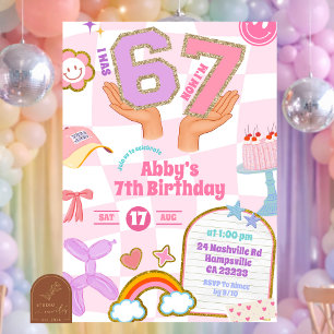 Invitation Anniversaire Thème Patch Rétro 67