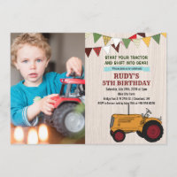 Invitation anniversaire tracteur pour tout âge