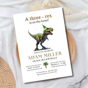 Invitation Anniversaire Trois Dinosaure Trois Rex 3ème Annive