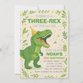 Invitation Anniversaire Trois-Rex Dinosaure Garçon