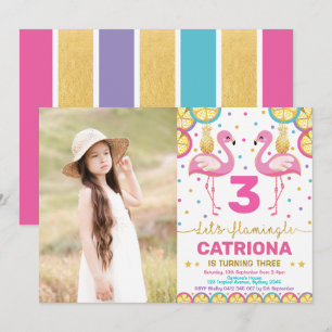 Invitation Anniversaire tropical de Luau de partie colorée de