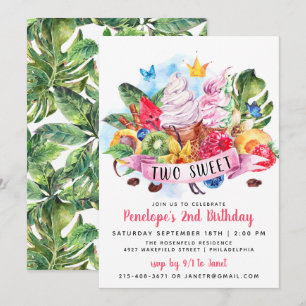 Invitation anniversaire Twotti Frutti Two Sweet