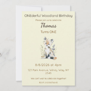 Invitation Anniversaire UNIQUE éditable dans une forêt enchan