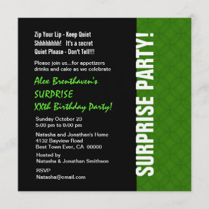 Invitation Anniversaire V01G vert clair moderne d'année de