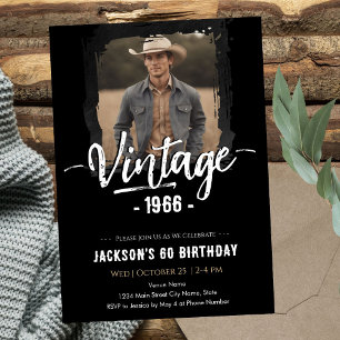Invitation Anniversaire vintage 60 ans