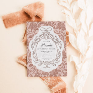 Invitation Anniversaire vintage Floral Preppy