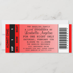 Invitation Anniversaire VIP (Rouge)