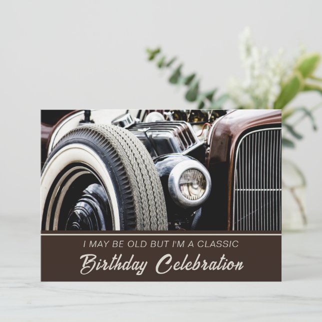 Invitation Anniversaire Voiture Classy (Debout devant)