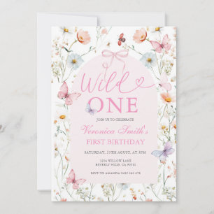 Invitation Anniversaire Wildflower Wild ONE Garden Party