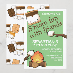 Invitation Anniversaires plus amusants avec les amis marshmal