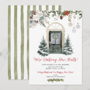 Invitation Annonce d'adresse nouvelle pour Noël en vert et en