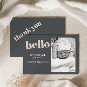 Invitation Annonce de baby shower typographie boho gris rose