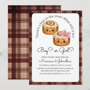 Invitation Annonce de bébé garçon ou fille avec un petit pain