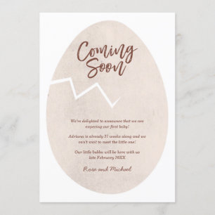 Invitation Annonce de Bébé Œuf Fêlé à Venir Bientôt