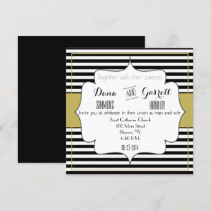 Invitation Annonce de cérémonie de mariage Gatsby Gold Weddin