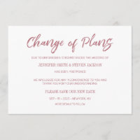 Annonce de Changement de Plans en Écriture Rose Do