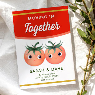 Invitation Annonce de déménagement avec couple de tomates