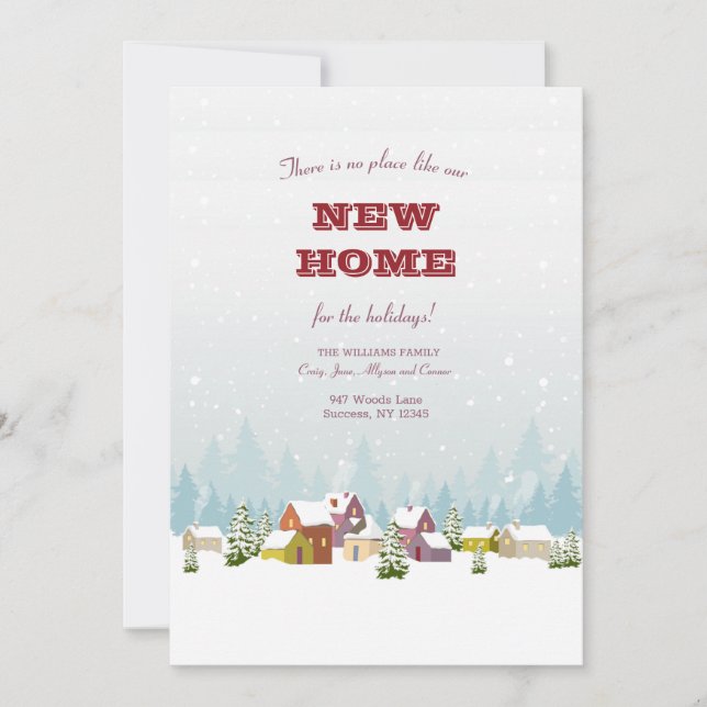 Invitation Annonce de déménagement Paysage hivernal coloré (Devant)