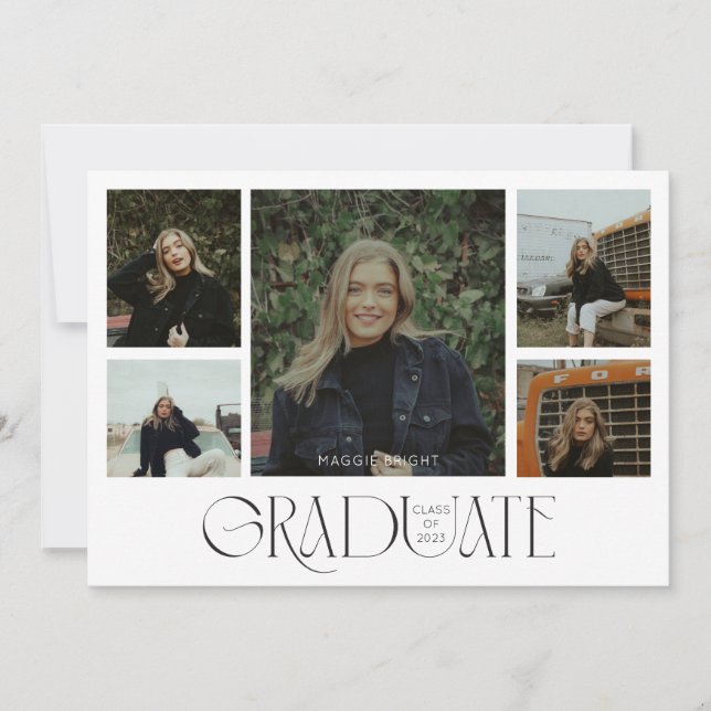 Invitation Annonce de diplômé 2023 multi photo   (Devant)