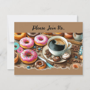 Invitation Annonce de Donuts et Café Décadents