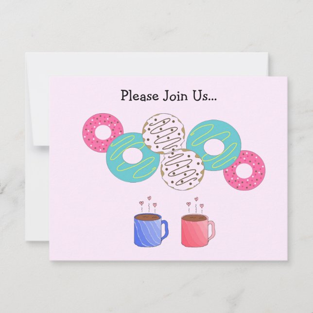 Invitation Annonce de donuts et de café (Devant)