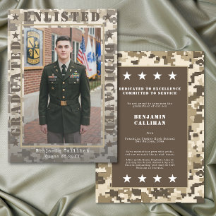 Invitation Annonce de fin d'études avec photo de camouflage p
