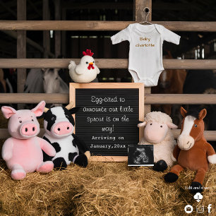 Invitation Annonce de grossesse numérique avec de mignons ani