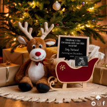 Annonce de grossesse traîneau de Noël