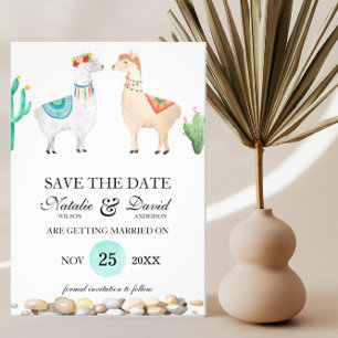 Invitation Annonce de Mariage de Couple Lama Enregistrer la D