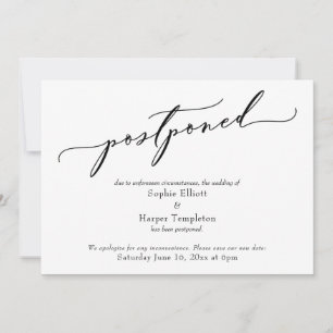 Invitation Annonce de mariage élégante et simple reportée