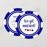 Annonce de mariage en fuite à Las Vegas bleu marin