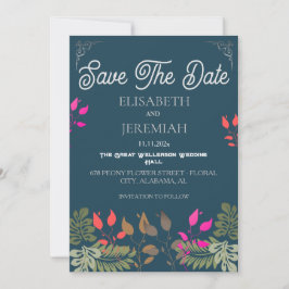 Invitation Annonce de mariage florale avec photo à date de sa