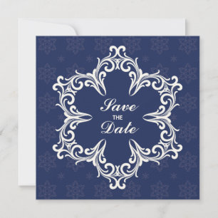 Invitation Annonce de mariage hivernal avec date à retenir en