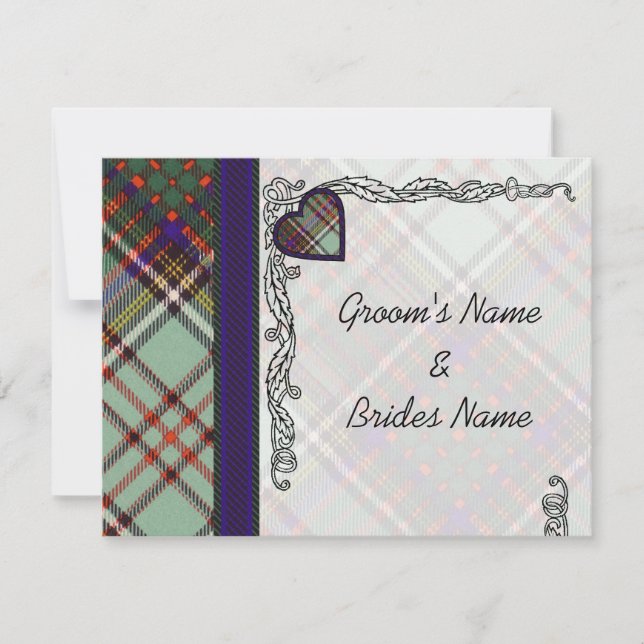 Invitation Annonce de mariage RSVP  Anderson Tartan (Devant)
