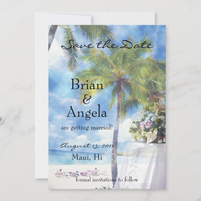 Invitation Annonce de mariage sur la plage STD (Devant)