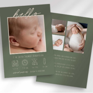 Invitation Annonce de naissance avec photo de bébé moderne sc