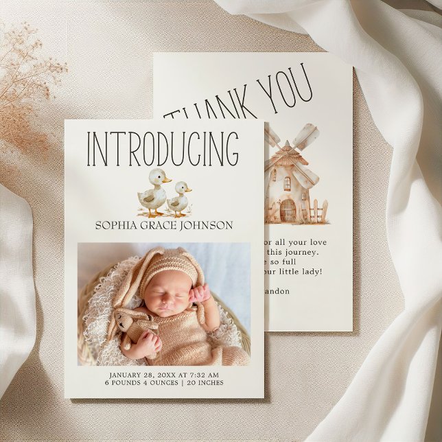 Invitation Annonce de naissance bébé animaux de la petite fer (Créateur téléchargé)