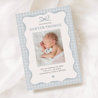 Invitation Annonce de naissance bleu prépa