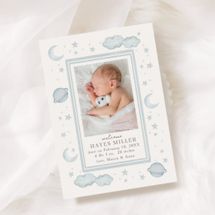 Invitation Annonce de Naissance Céleste Douce